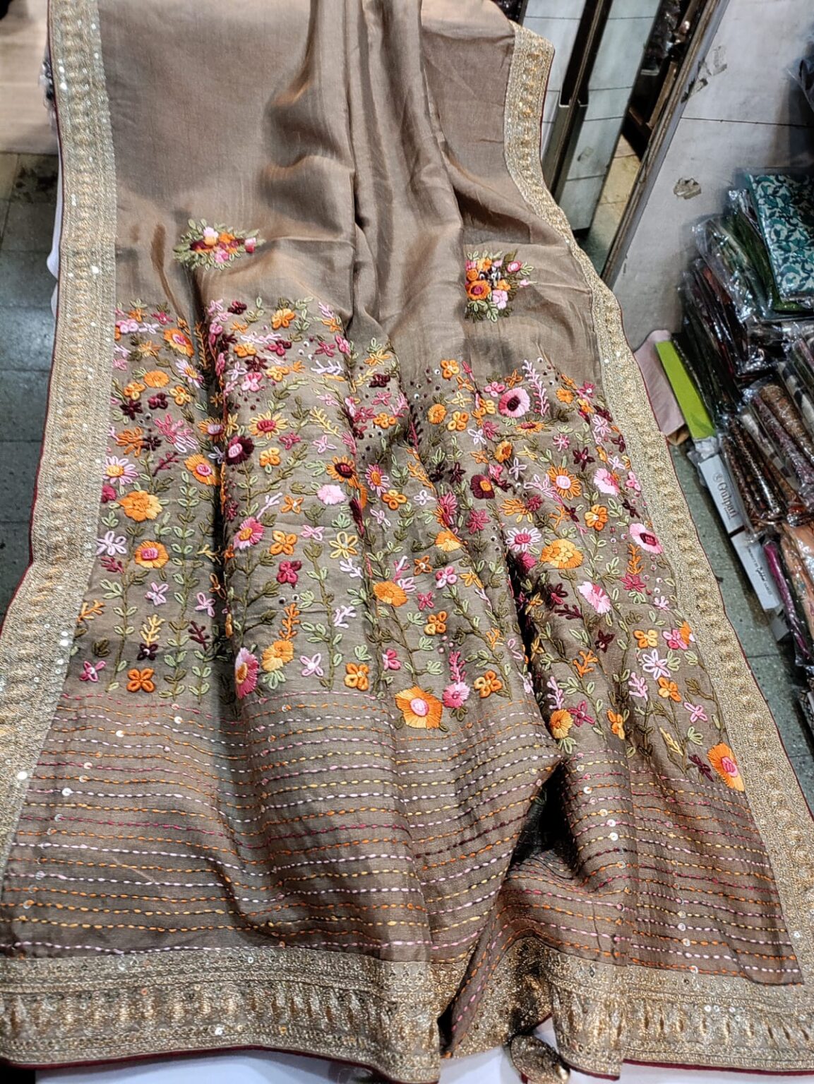 Munga Silk With Kashidha Work Sarees | siri designers