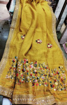 Munga Silk With Kashidha Work Sarees (7)