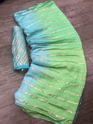 Pure Georgette Fabric With Zari Weaves In Saree (10)