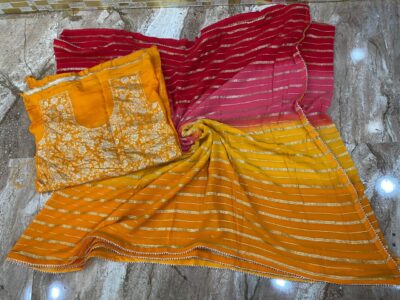 Pure Georgette Fabric With Zari Weaves In Saree (13)