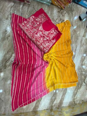 Pure Georgette Fabric With Zari Weaves In Saree (14)