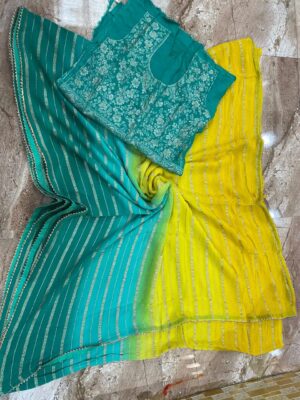 Pure Georgette Fabric With Zari Weaves In Saree (16)