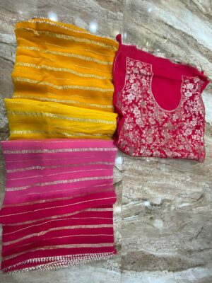 Pure Georgette Fabric With Zari Weaves In Saree (21)