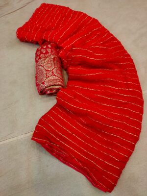 Pure Georgette Fabric With Zari Weaves In Saree (3)