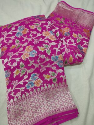Pure Georgette Hand Paint Sarees (1)