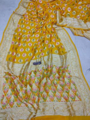 Pure Georgette Hand Paint Sarees (11)