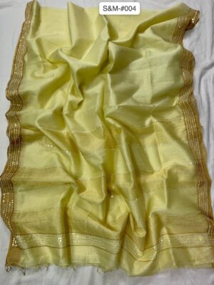 Pure Silk Linen With Zari Border With Blouse (2)