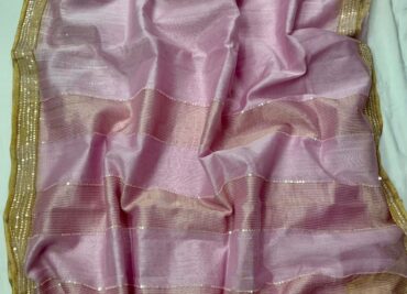 Pure Silk Linen With Zari Border With Blouse (3)