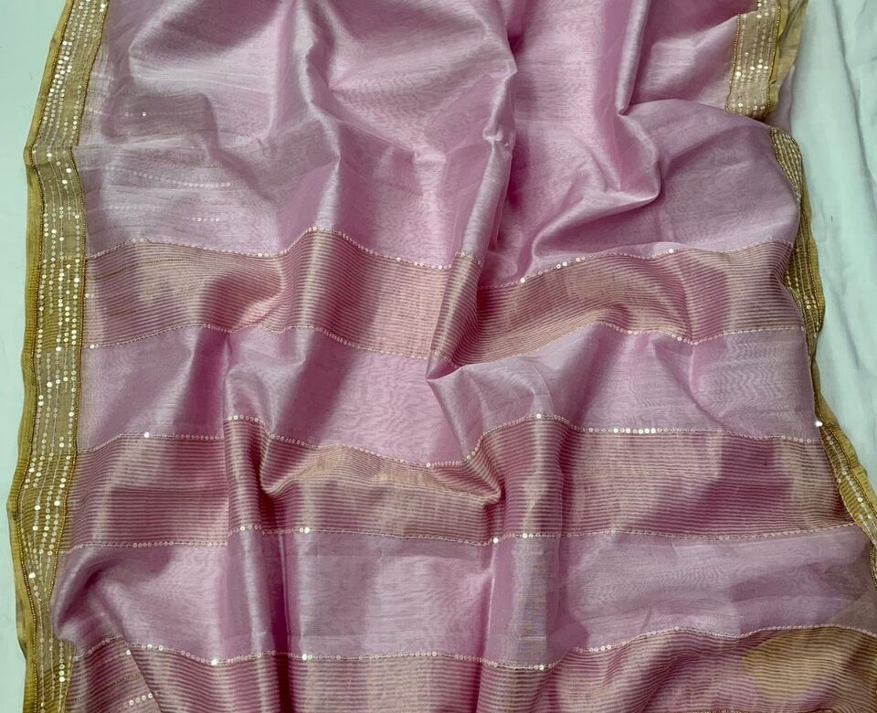 Pure Silk Linen With Zari Border With Blouse (3)