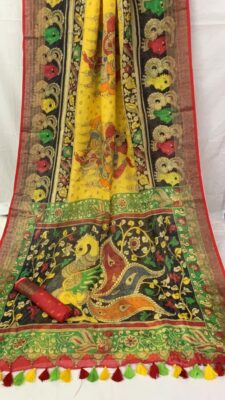 Purte Linen Printed Sarees With Blouse (11)