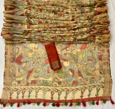 Purte Linen Printed Sarees With Blouse (28)