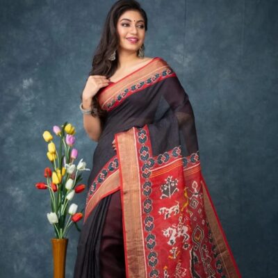 Purte Linen Printed Sarees With Blouse (39)