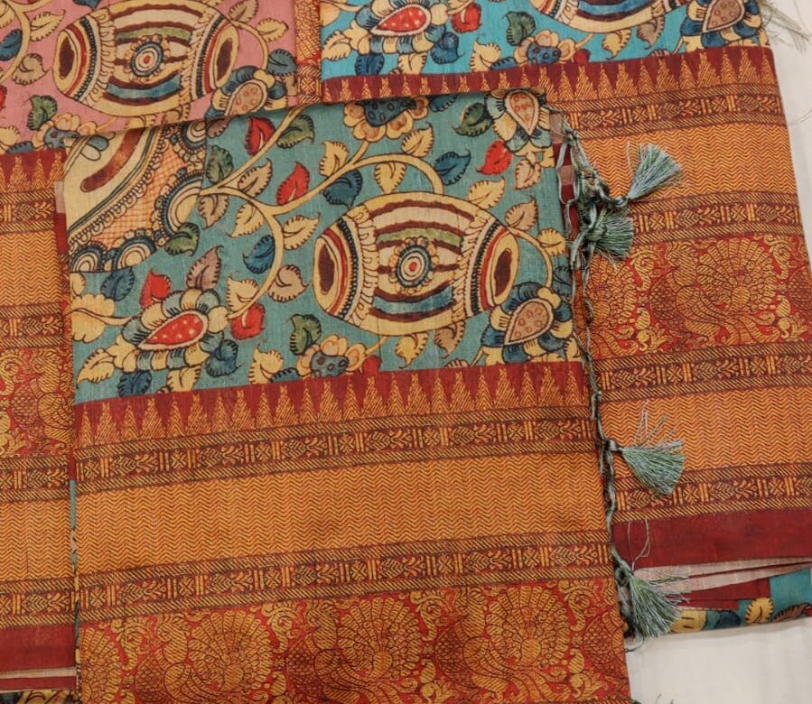 Tussar Silk Kalamkari Printed Sarees (1)