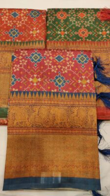 Tussar Silk Kalamkari Printed Sarees (10)