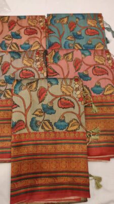 Tussar Silk Kalamkari Printed Sarees (12)