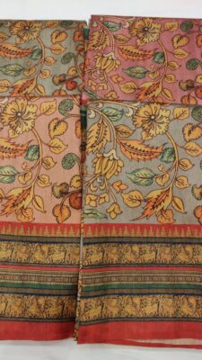 Tussar Silk Kalamkari Printed Sarees (6)
