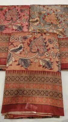 Tussar Silk Kalamkari Printed Sarees (9)