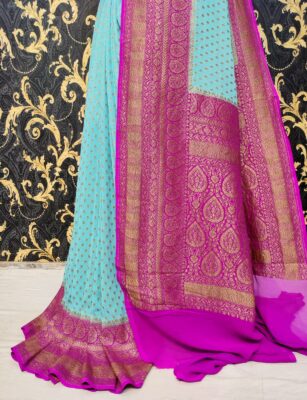 Pure Khaddi Georgette Sarees With Blouse (13)