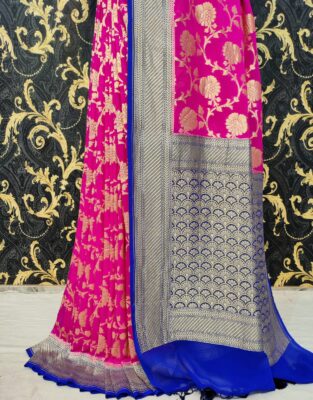 Pure Khaddi Georgette Sarees With Blouse (15)