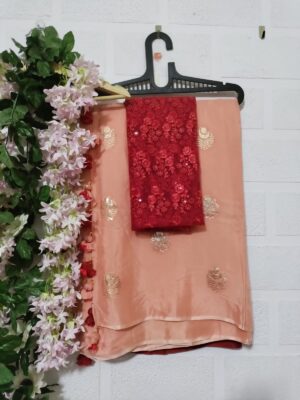 Pure Chinnon Sarees With Sequence (11)