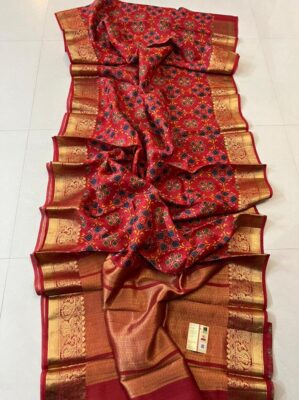 Pure Handloom Pure Tussar Silk With Digital Print Sarees (1)