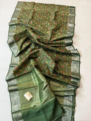 Pure Handloom Pure Tussar Silk With Digital Print Sarees (10)