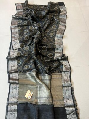 Pure Handloom Pure Tussar Silk With Digital Print Sarees (6)