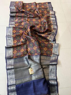Pure Handloom Pure Tussar Silk With Digital Print Sarees (7)