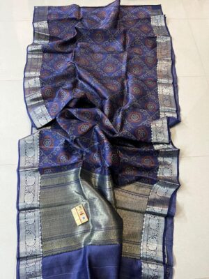 Pure Handloom Pure Tussar Silk With Digital Print Sarees (9)