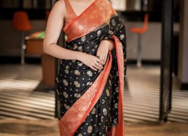 Latest Semi Georgette Sarees With Blouse (11)