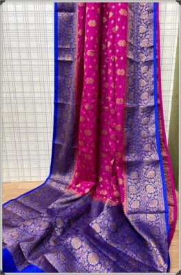 Latest Semi Georgette Sarees With Blouse (25)