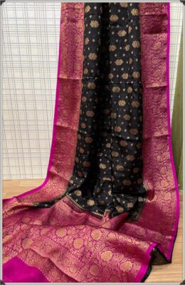 Latest Semi Georgette Sarees With Blouse (26)
