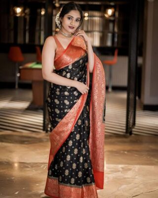 Latest Semi Georgette Sarees With Blouse (9)