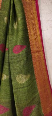 Linen Sarees With Blouse (1)