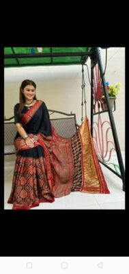 Pure Ajrakh Modal Silk Sarees With Price (13)