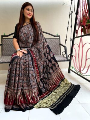 Pure Ajrakh Modal Silk Sarees With Price (14)