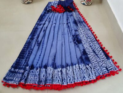 Pure Cotton Pompom Sarees With Blouse (10)