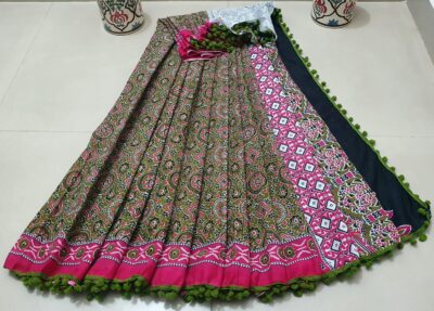 Pure Cotton Pompom Sarees With Blouse (5)