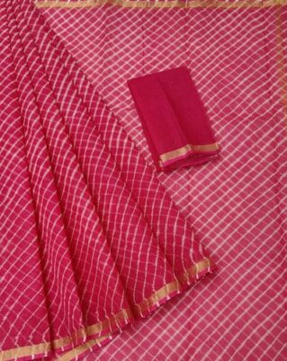 Pure Kota Silk Lehariya Sarees With Blouse (5)