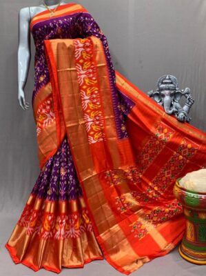 Pure Pochampally Ikkath Silk Sarees With Blouse (1)