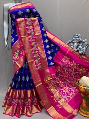 Pure Pochampally Ikkath Silk Sarees With Blouse (12)