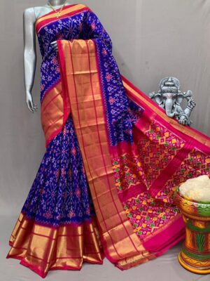 Pure Pochampally Ikkath Silk Sarees With Blouse (15)