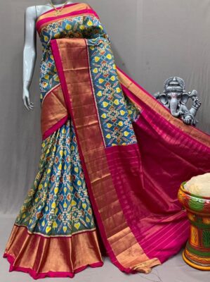 Pure Pochampally Ikkath Silk Sarees With Blouse (2)