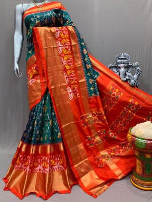Pure Pochampally Ikkath Silk Sarees With Blouse (3)
