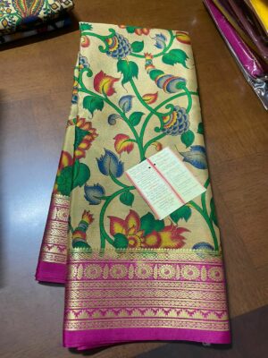 Pure Printed Mysore Silk Kalamkari Sarees (11)