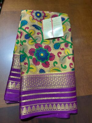 Pure Printed Mysore Silk Kalamkari Sarees (2)