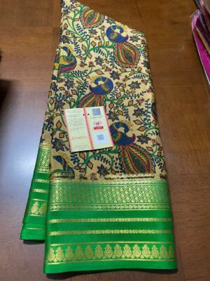 Pure Printed Mysore Silk Kalamkari Sarees (4)