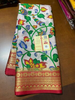 Pure Printed Mysore Silk Kalamkari Sarees (5)