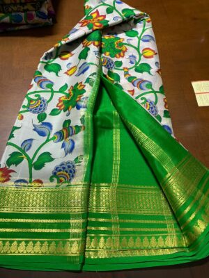 Pure Printed Mysore Silk Kalamkari Sarees (7)
