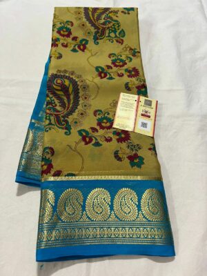Pure Printed Mysore Silk Kalamkari Sarees (8)